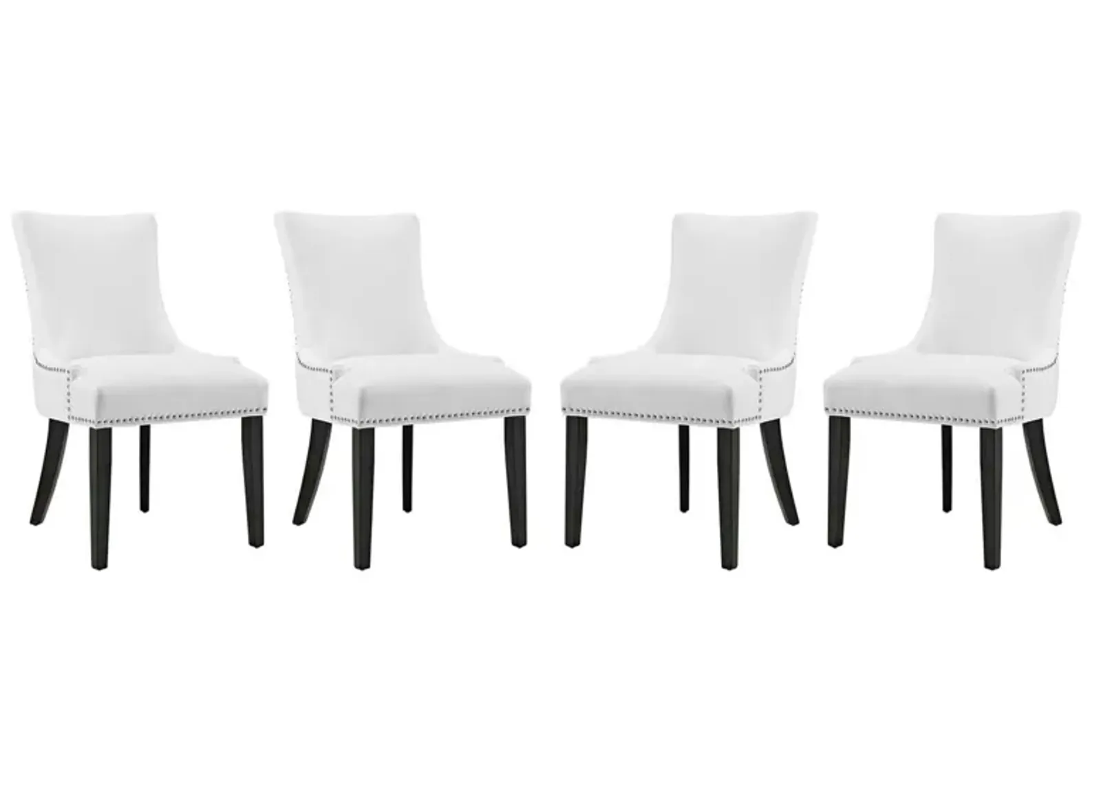 Marquis Dining Chair Faux Leather Set of 4-Benzara