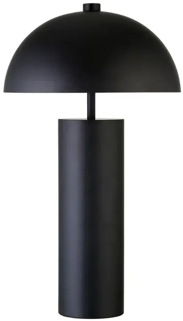Hivvago 27" Black Metal Table Lamp With Black Dome Shade