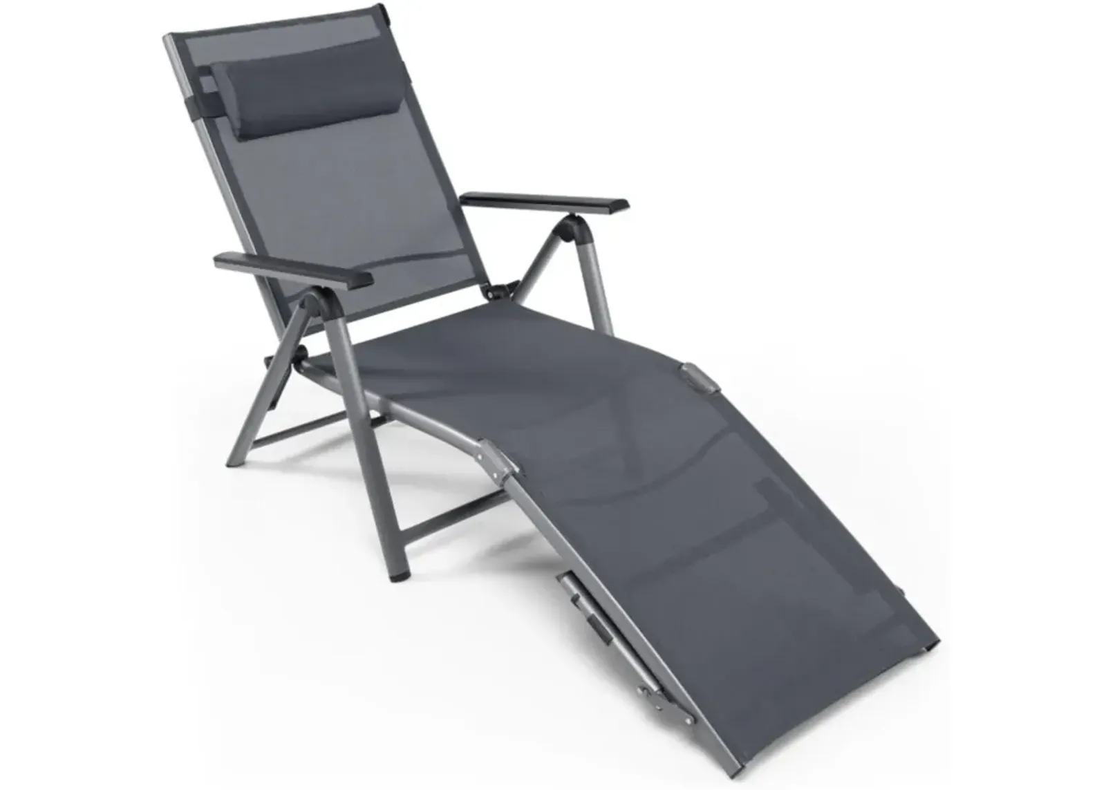 Hivvago Outdoor Aluminum Chaise Lounge Chair with Quick-Drying Fabric