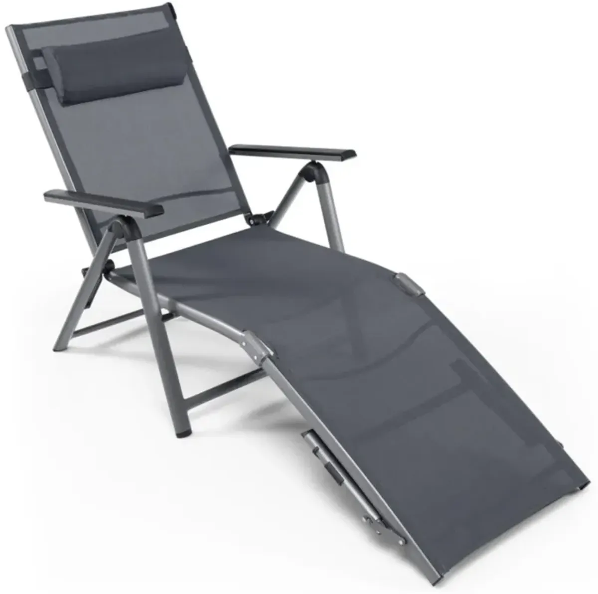 Hivvago Outdoor Aluminum Chaise Lounge Chair with Quick-Drying Fabric