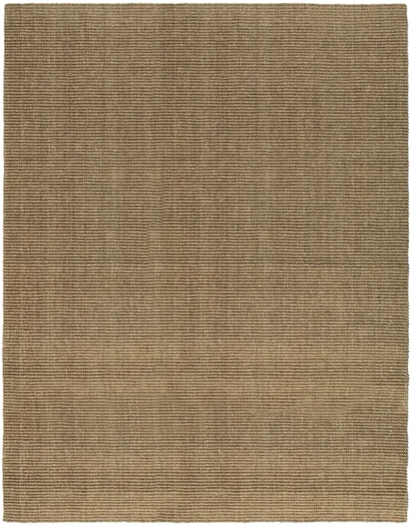 Quell 8 x 10 Handwoven Area Rug, Natural Brown Seagrass, Braided Design - Benzara
