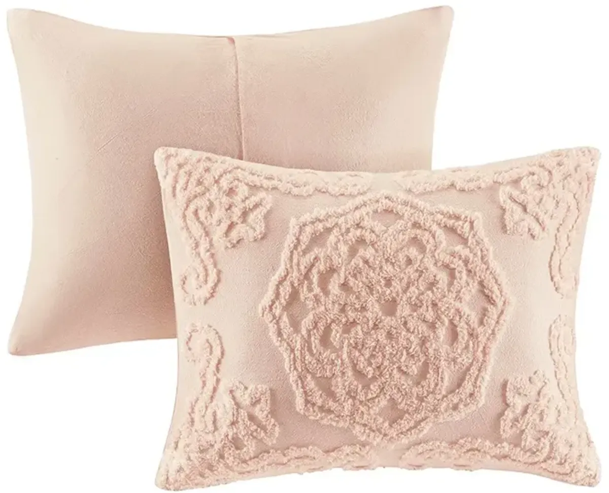 Gracie Mills Ray 3-Piece Boho-Inspired Tufted Cotton Chenille Medallion Comforter Set