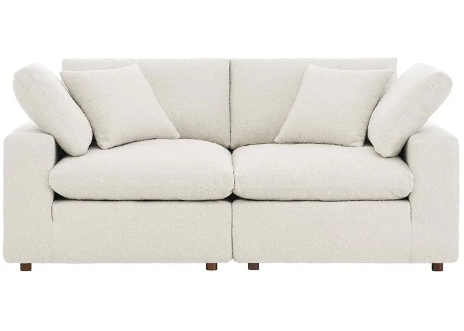 Commix Down Filled Overstuffed Boucle Fabric Loveseat