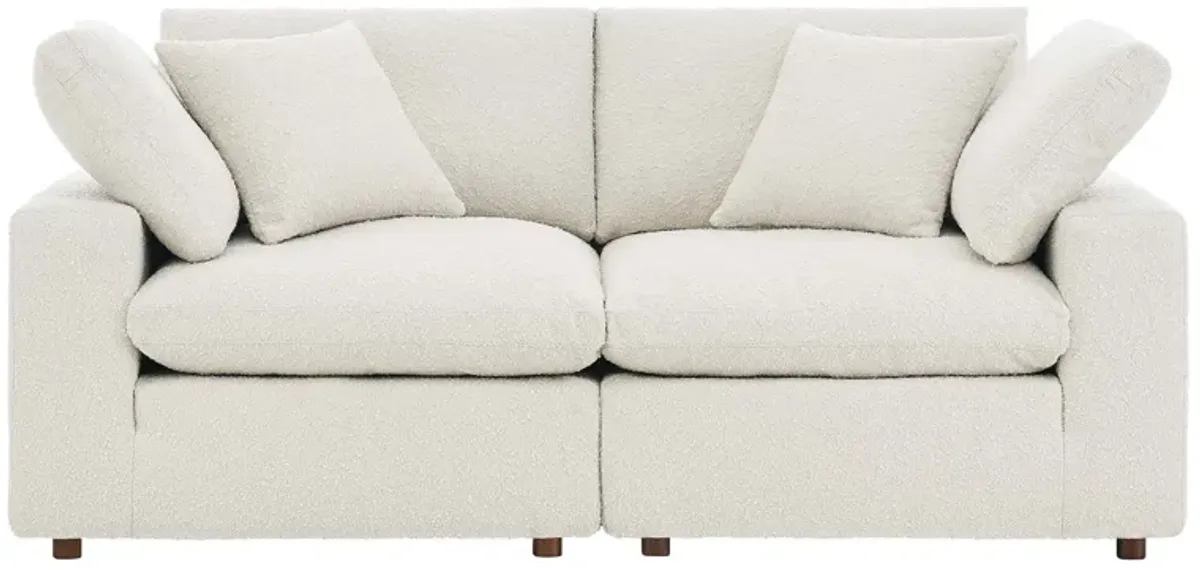 Commix Down Filled Overstuffed Boucle Fabric Loveseat