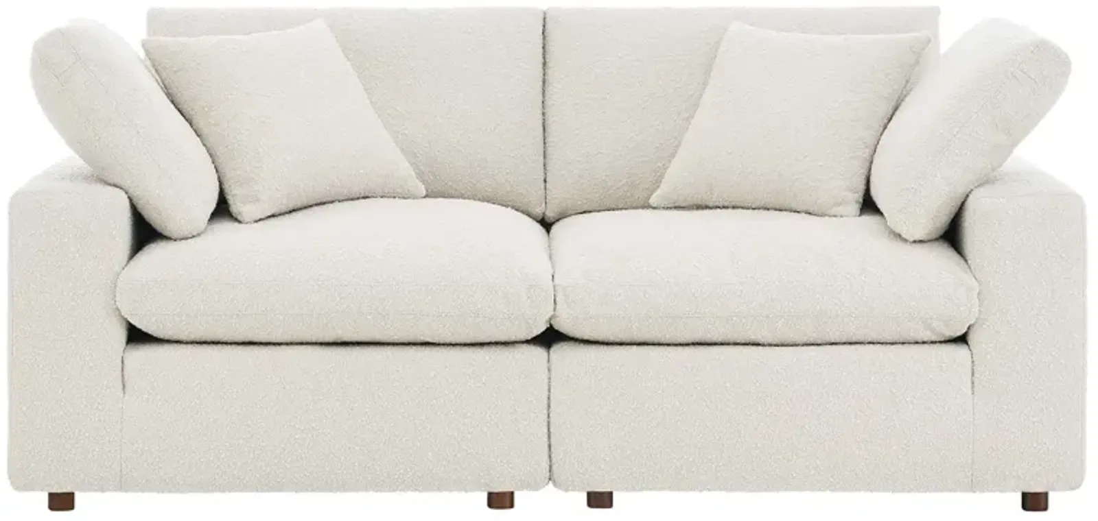 Commix Down Filled Overstuffed Boucle Fabric Loveseat