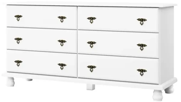 100% Solid Wood Kyle 6-Drawer Double Dresser