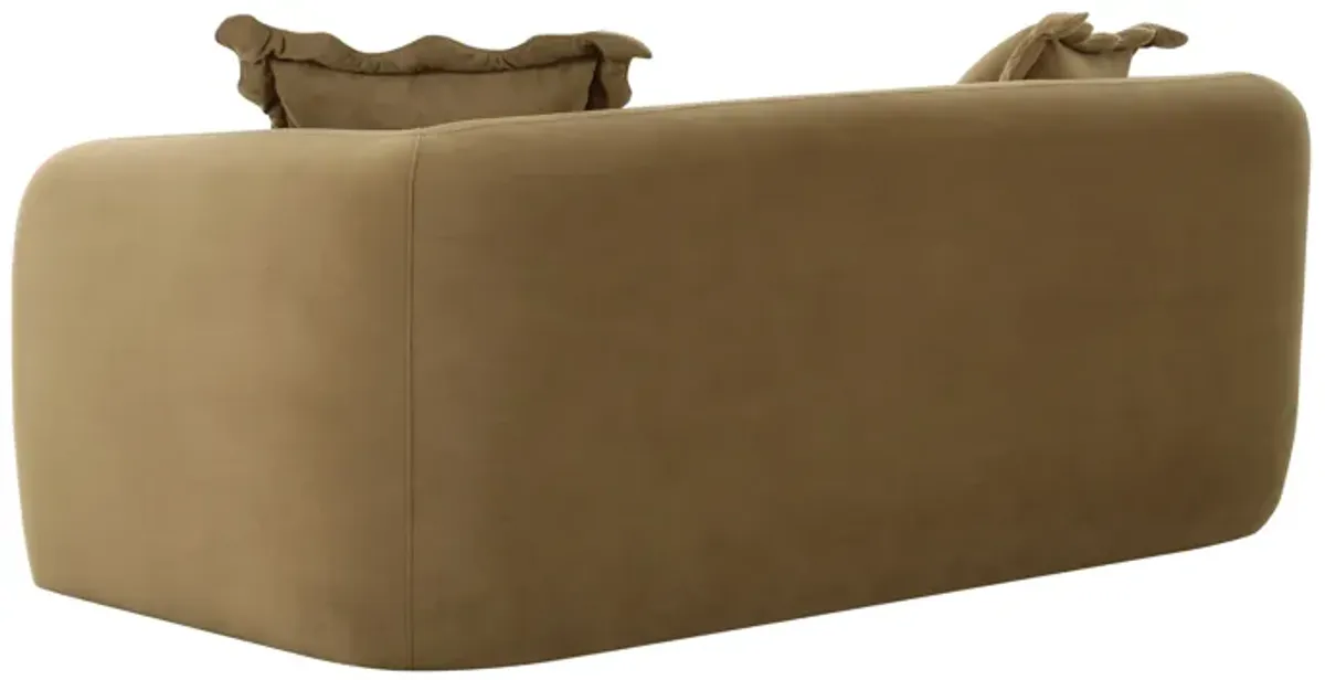 Lou Sandstone Textured Fabric Loveseat