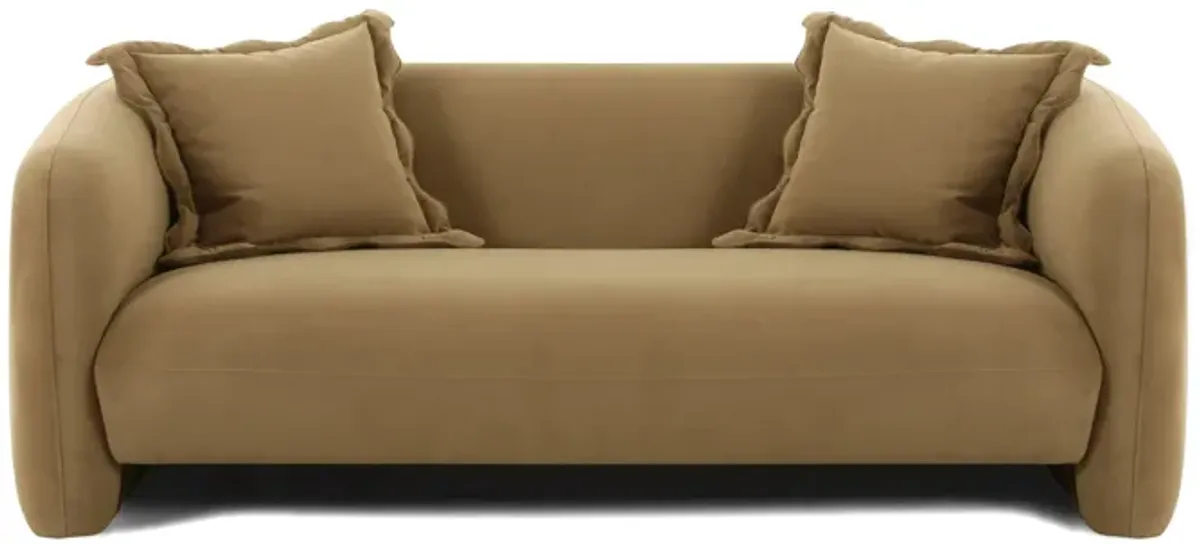 Lou Sandstone Textured Fabric Loveseat