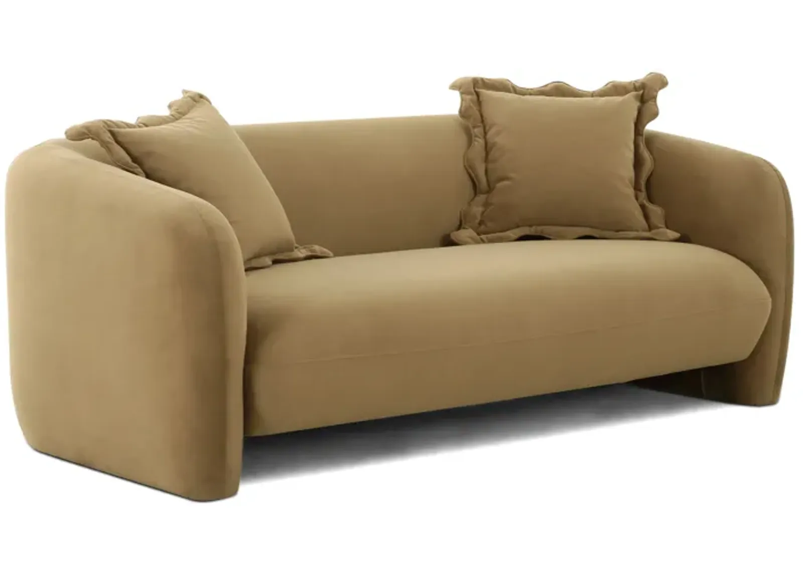 Lou Sandstone Textured Fabric Loveseat