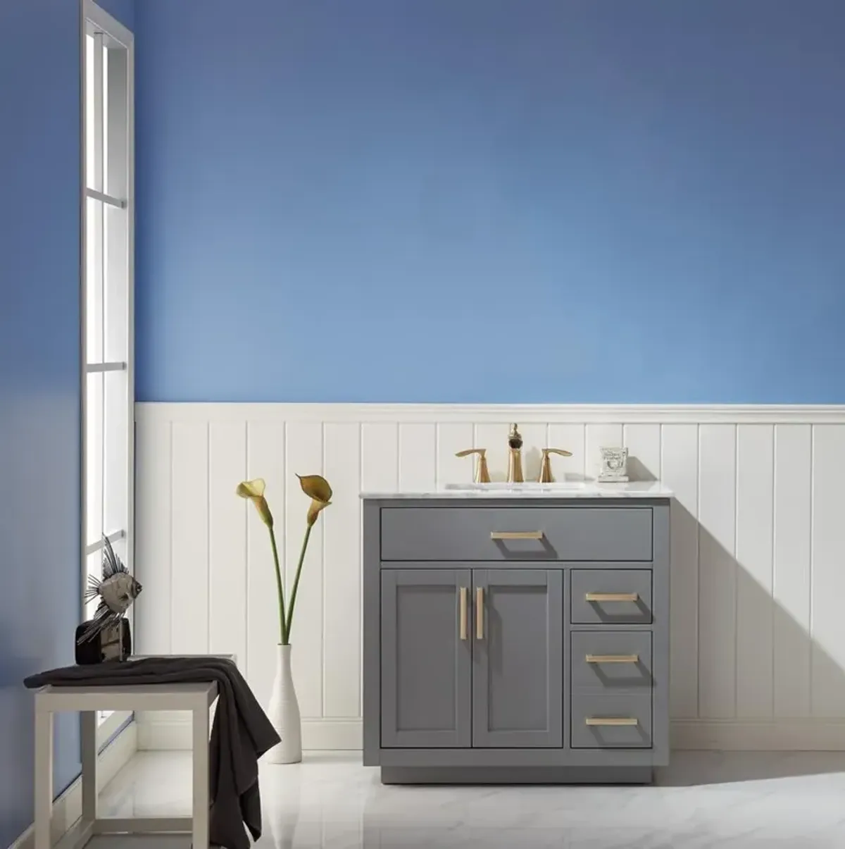 Altair 36 Single Bathroom Vanity Set in Gray without Mirror