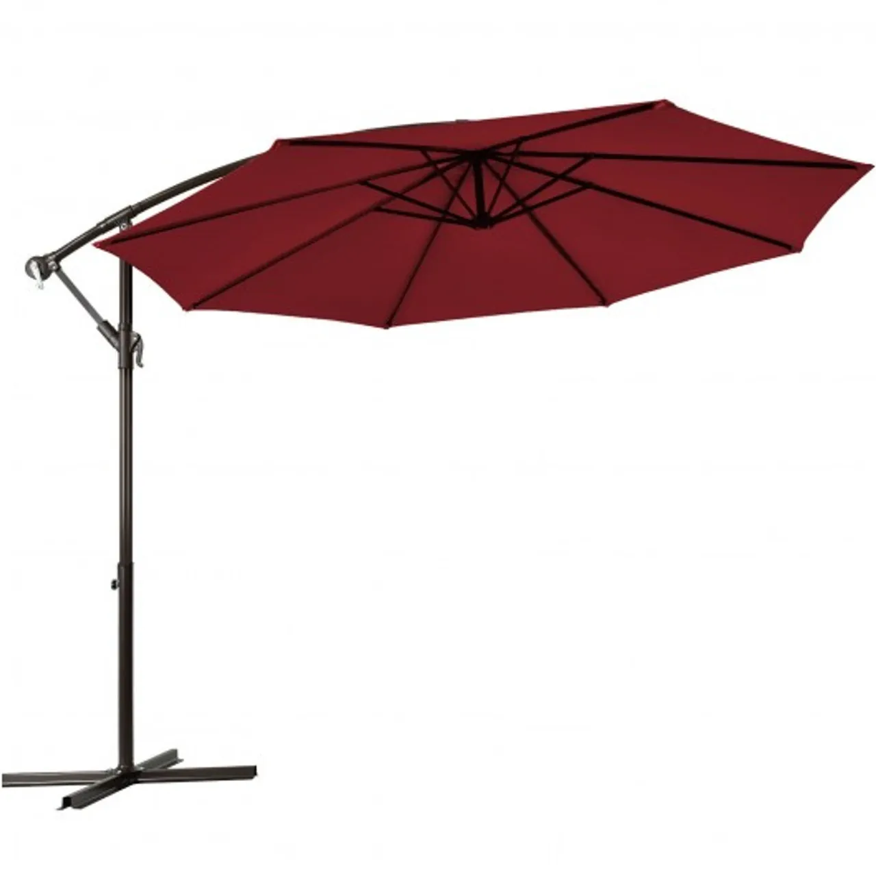 10 Feet Patio Offset Hanging Umbrella with Easy Tilt Adjustment