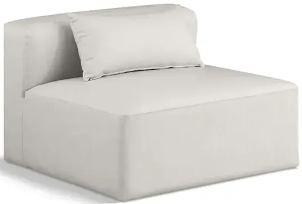 Meridian Furniture Cube Cream Vegan Leather Armless Chair