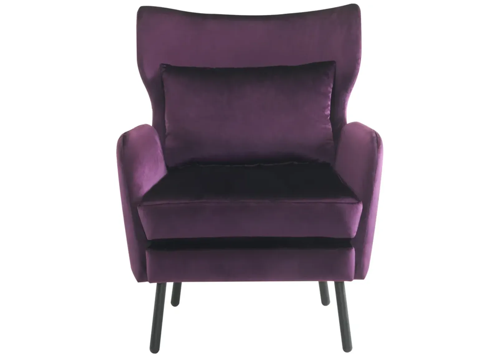 Merax Wing Back Velvet Accent Chair with Metal Legs