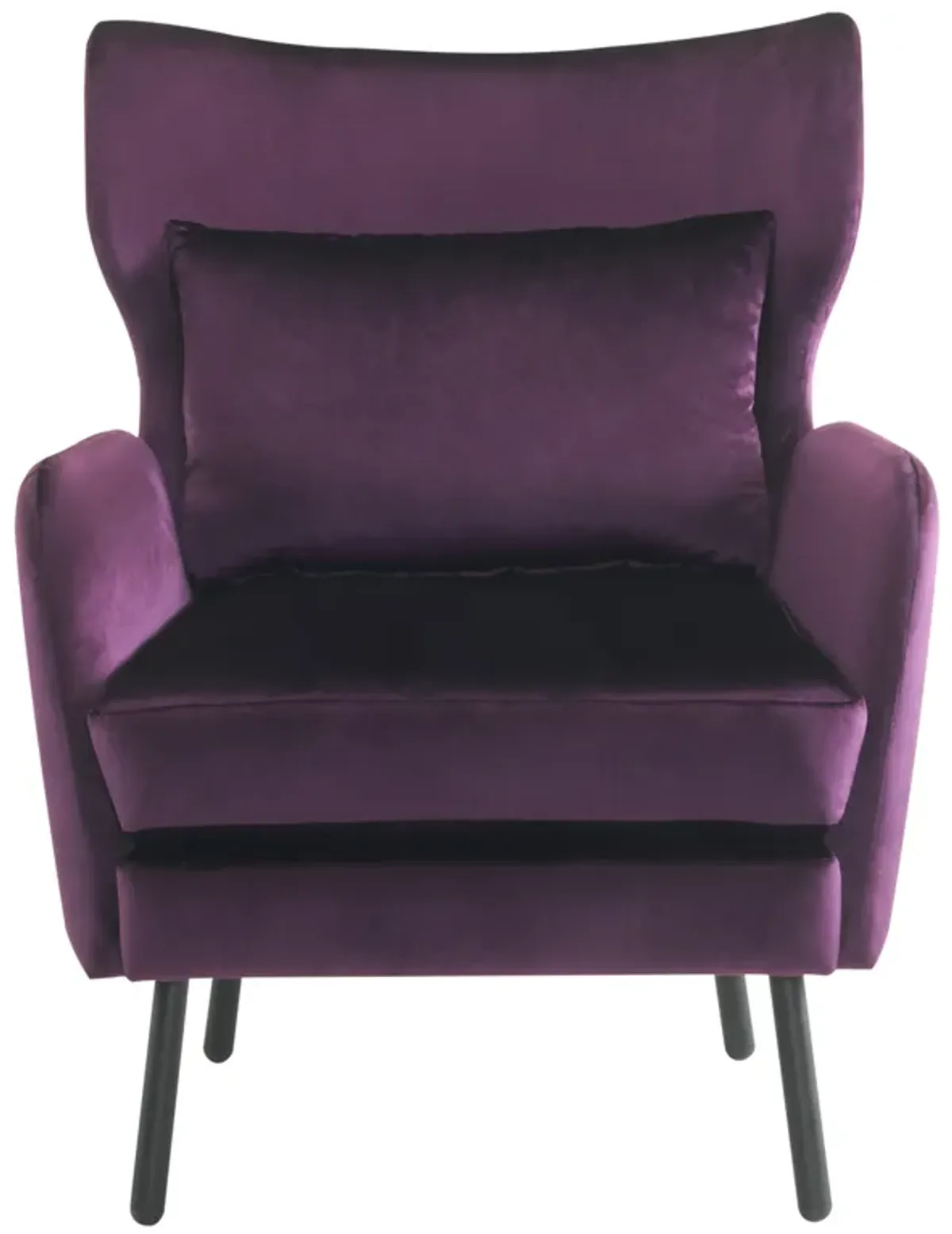 Merax Wing Back Velvet Accent Chair with Metal Legs