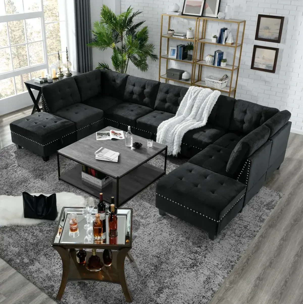 Ottoman For Modular Sectional, Velvet