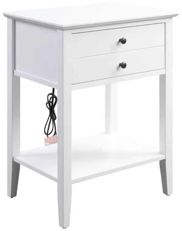 ACME Grardor Accent Table w/USB, White