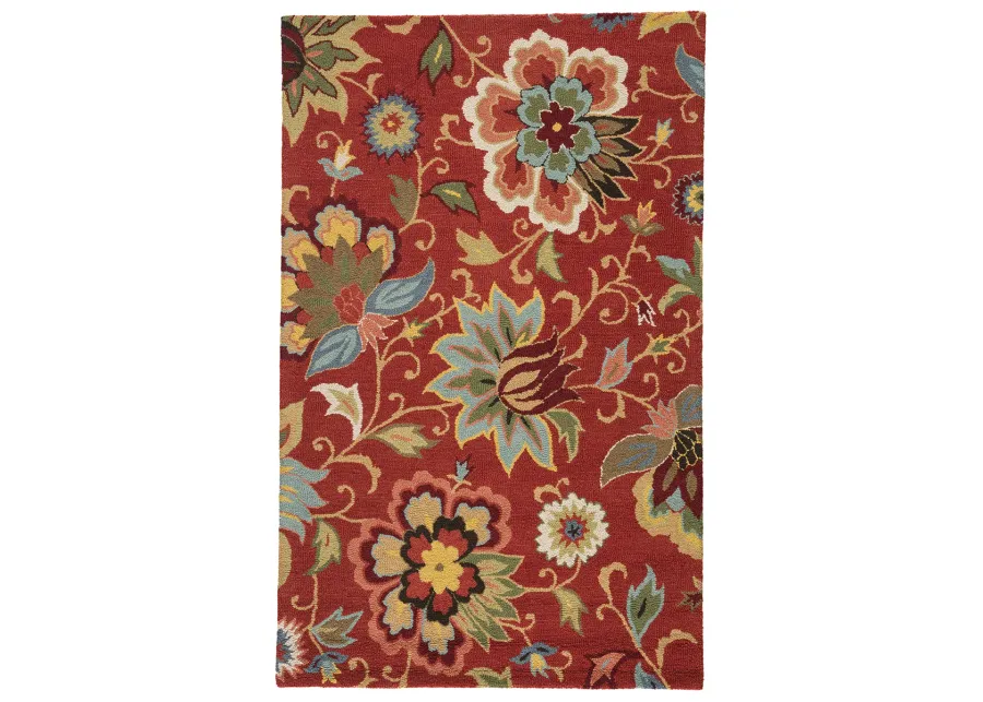 Hacienda Zamora Red 2'6" x 8' Runner Rug