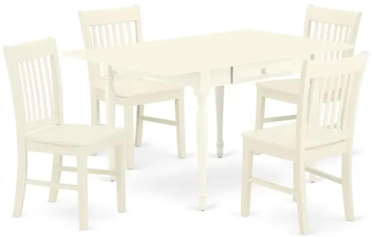 Dining Room Set Linen White, MZNO5-LWH-W