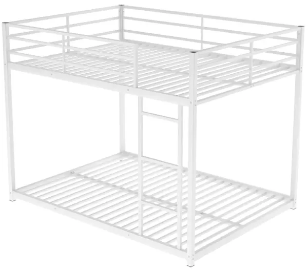 Space-saving Modern Bunk Bed with Built-in Ladder and Safety Guardrai, White