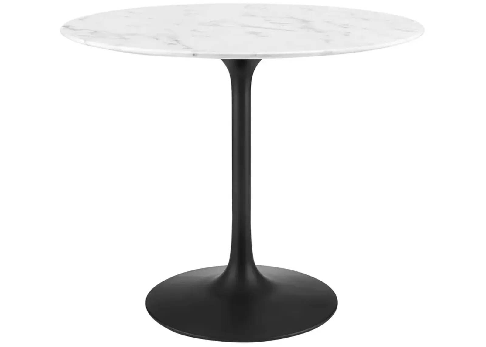 Modway - Lippa 36" Round Artificial Marble Dining Table Black White