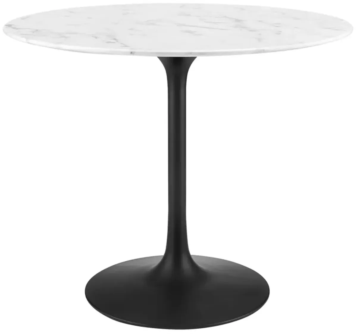 Modway - Lippa 36" Round Artificial Marble Dining Table Black White