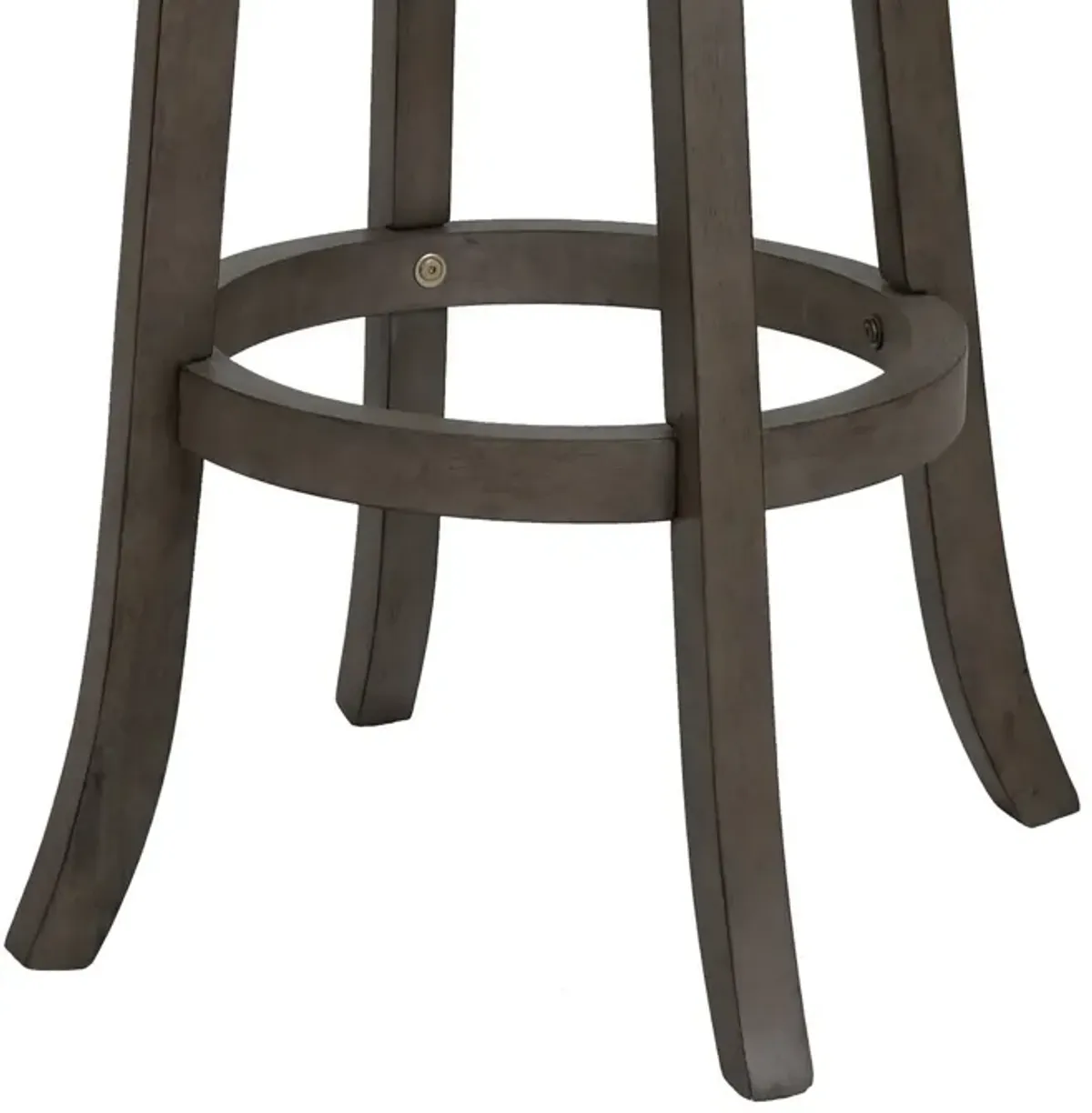 Curved Lattice Back Swivel Barstool with Leatherette Seat, Gray and Black-Benzara