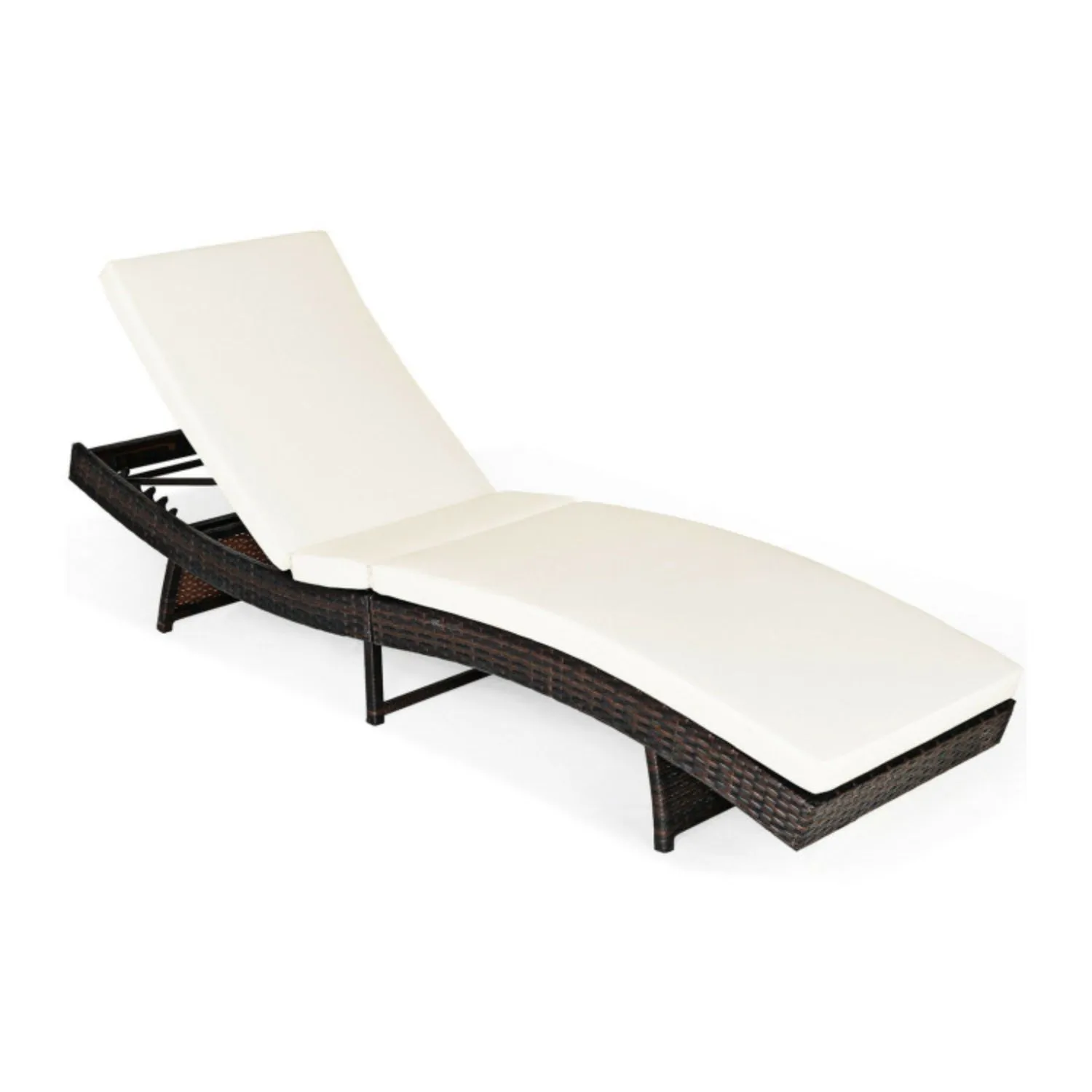 Patio Folding Chaise Lounge with 5 Adjustable Levels and Cushion