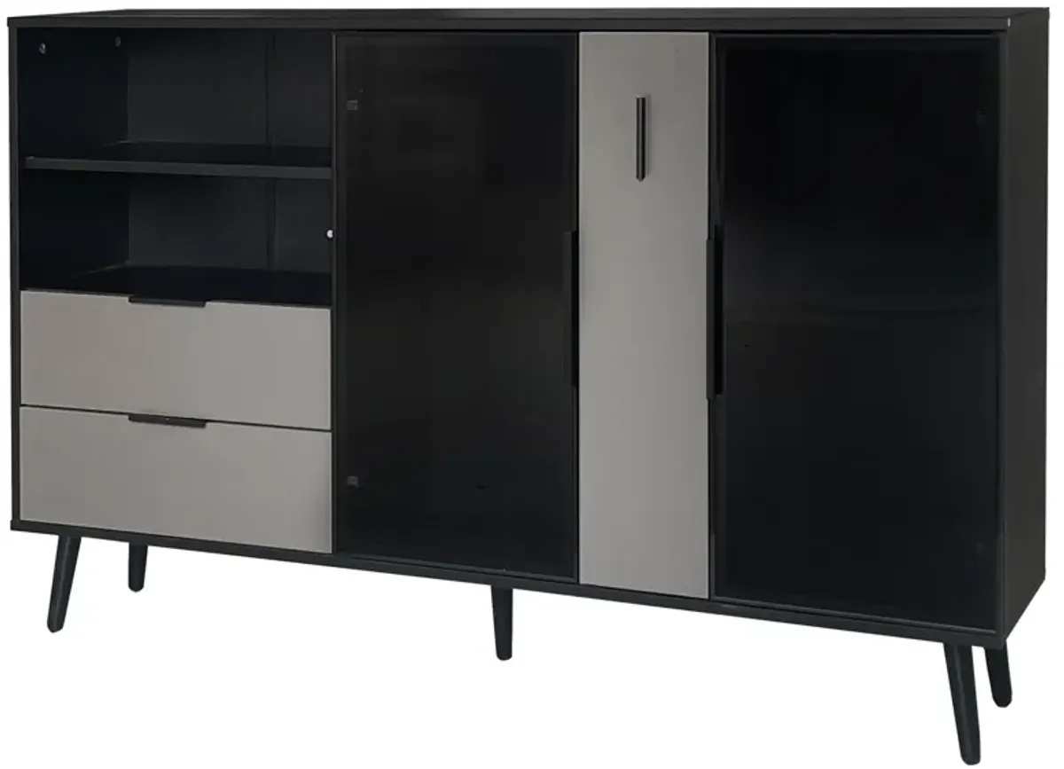 Merax  Two-door Storage Cabinet with Metal Handles