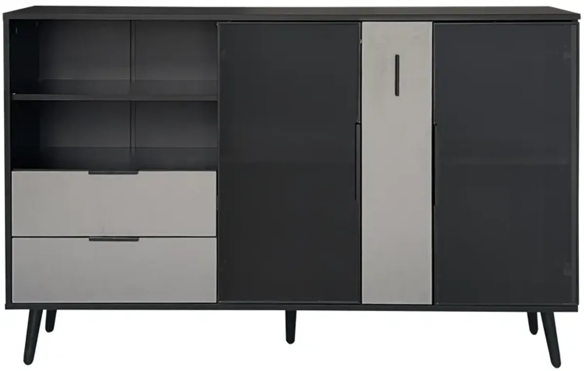 Merax  Two-door Storage Cabinet with Metal Handles