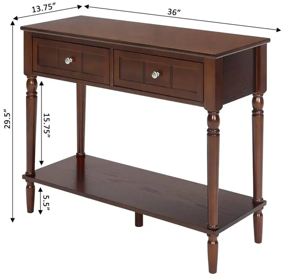 Convience Concept, Inc. French Country Two Drawer Hall Table