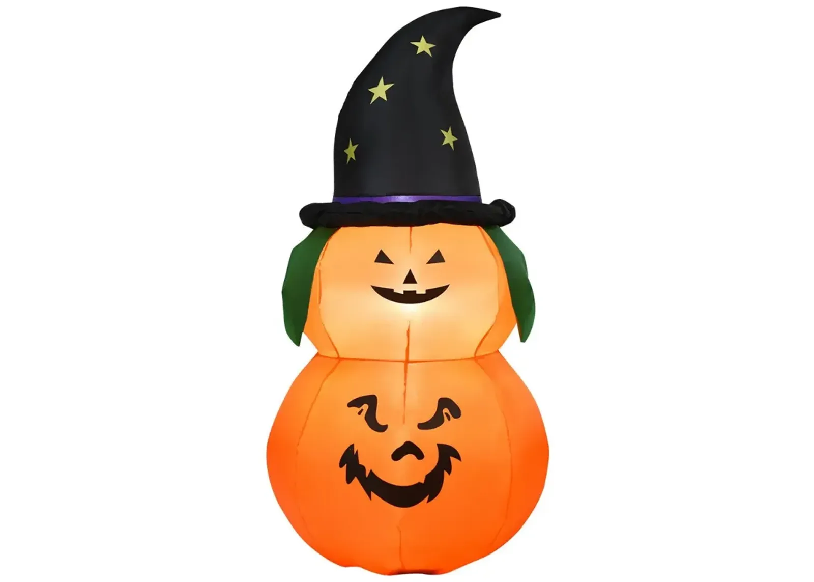 5 Feet Halloween Inflatable LED Pumpkin with Witch Hat