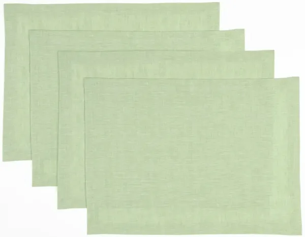 Solino Home 100% Pure Linen Placemats 14 x 19 Inch Set of 4 - Athena
