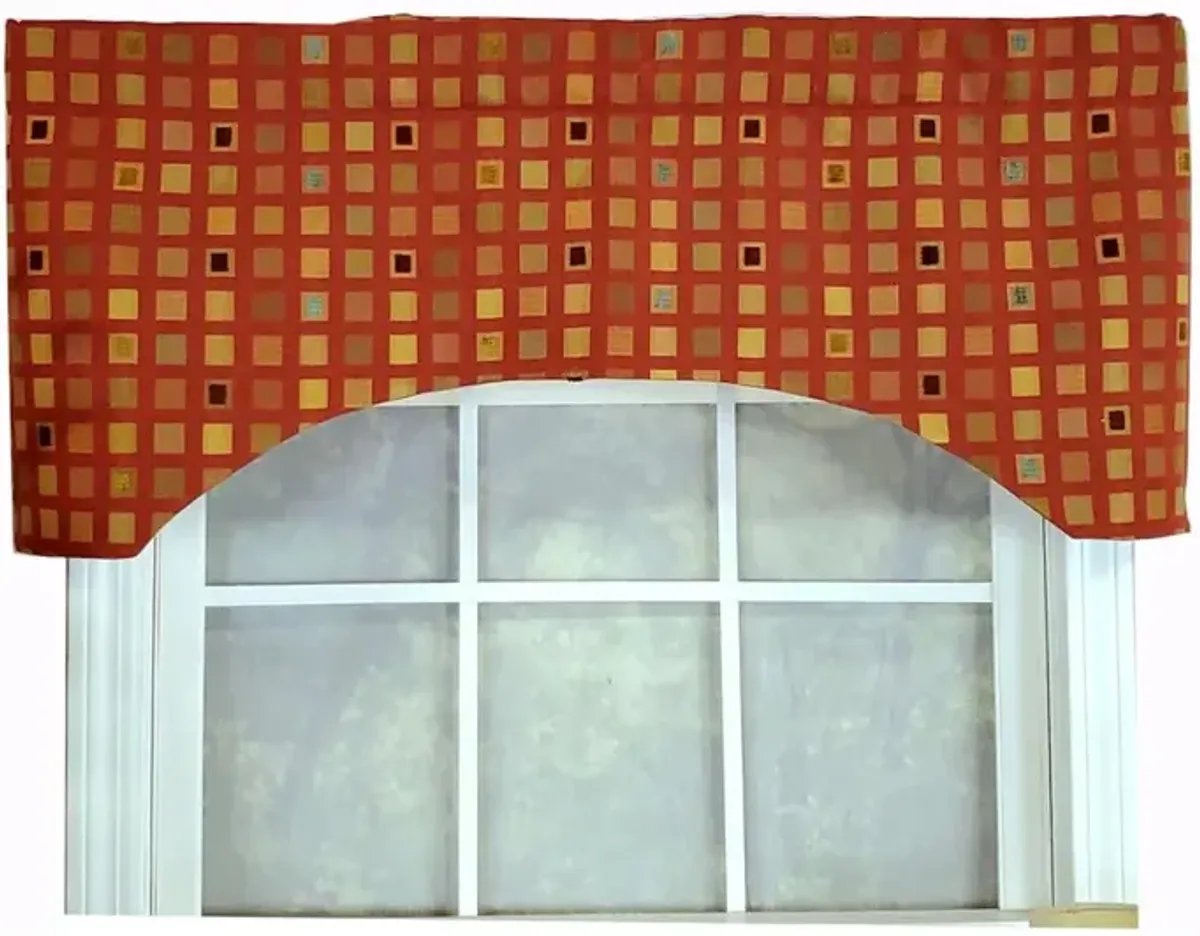 RLF Home Modern Design Classic Fair And Square Arch Style Window Valance  50" x 17" Multicolor