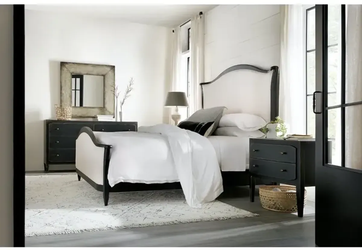 CiaoBella Cal King Upholstered Bed- Black