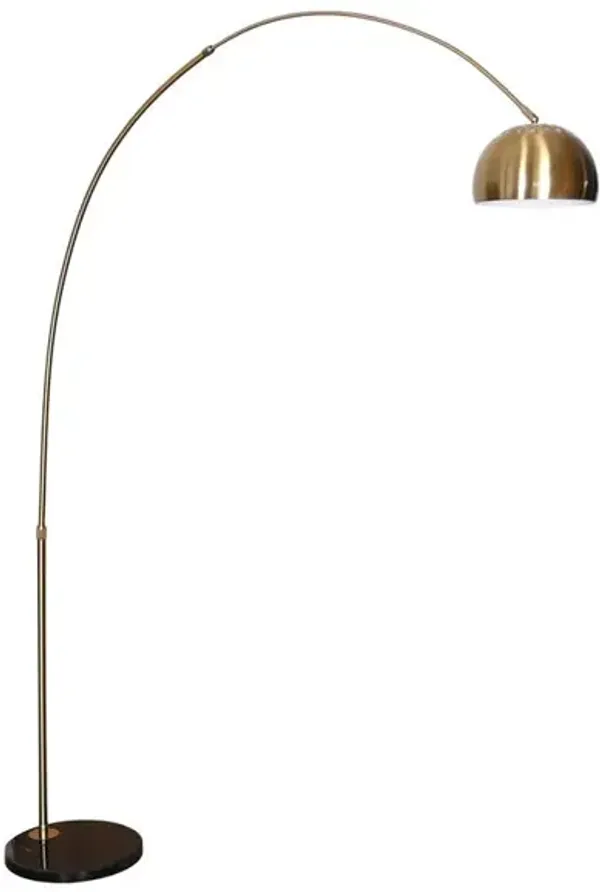 LeisureMod Arched Floor Lamp 75.6 Height with Black Round Marble Base