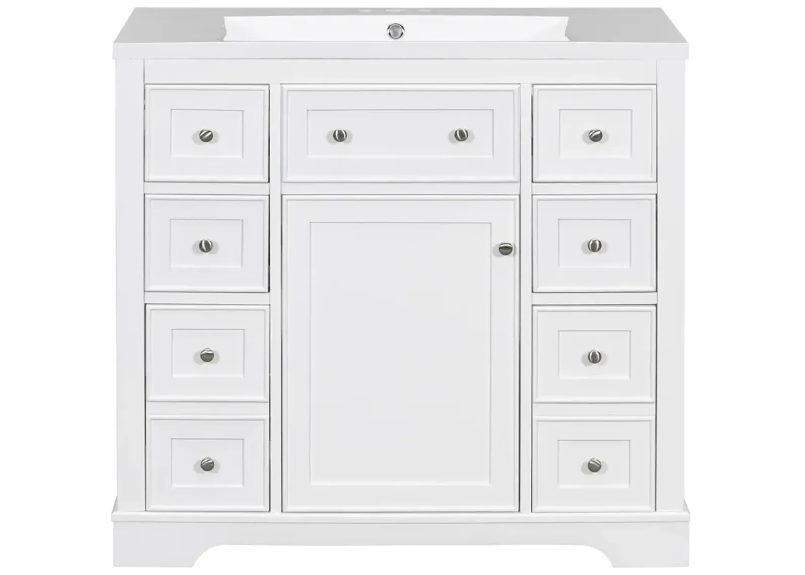 Merax Solid Wood Bathroom Vanity Cabinet with Sink