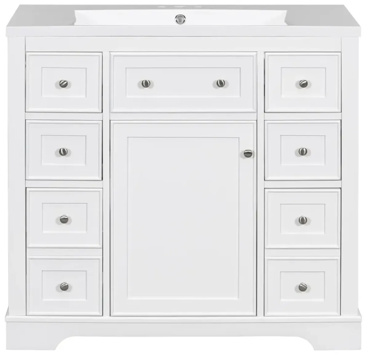 Merax Solid Wood Bathroom Vanity Cabinet with Sink