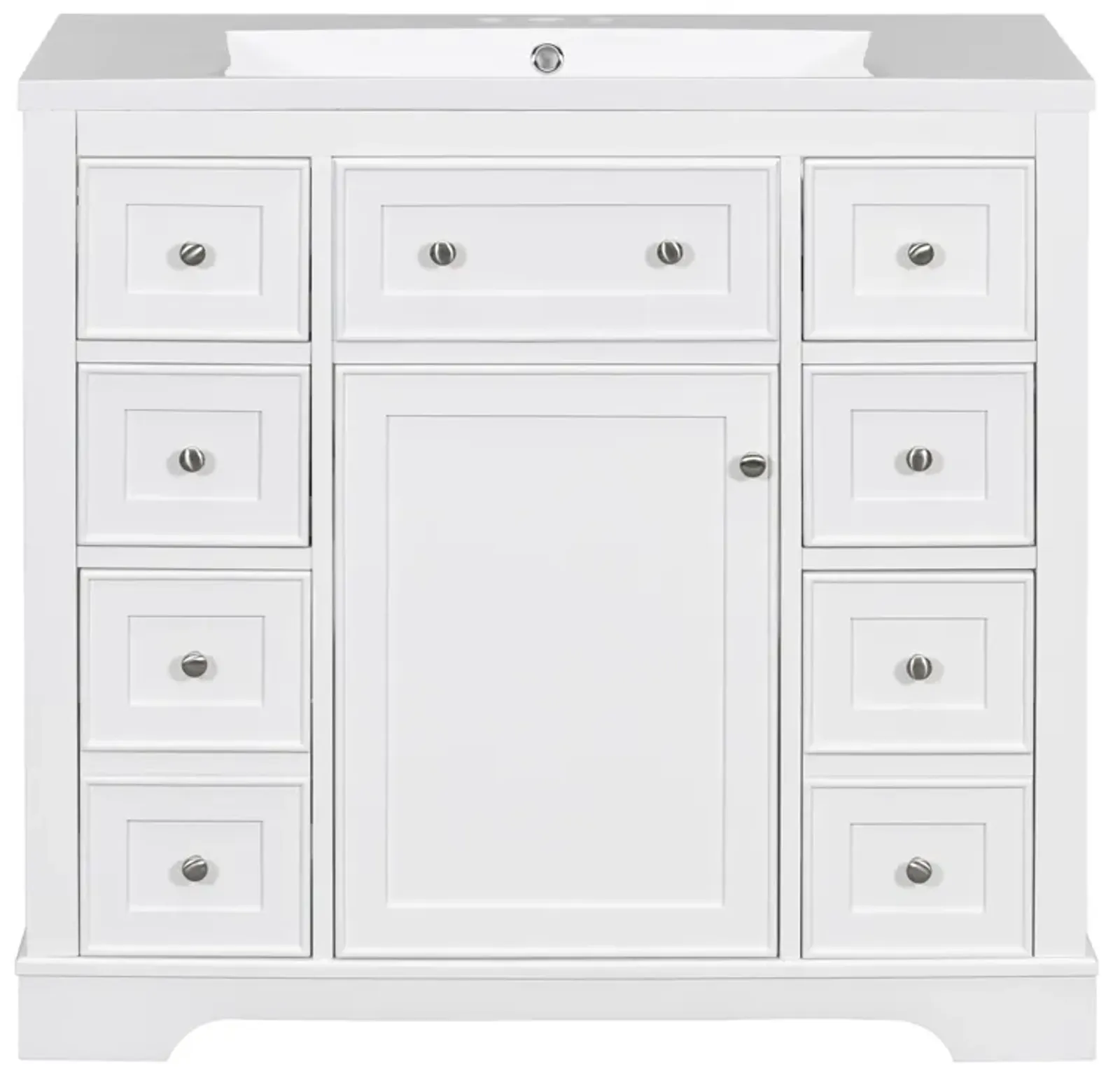 Merax Solid Wood Bathroom Vanity Cabinet with Sink