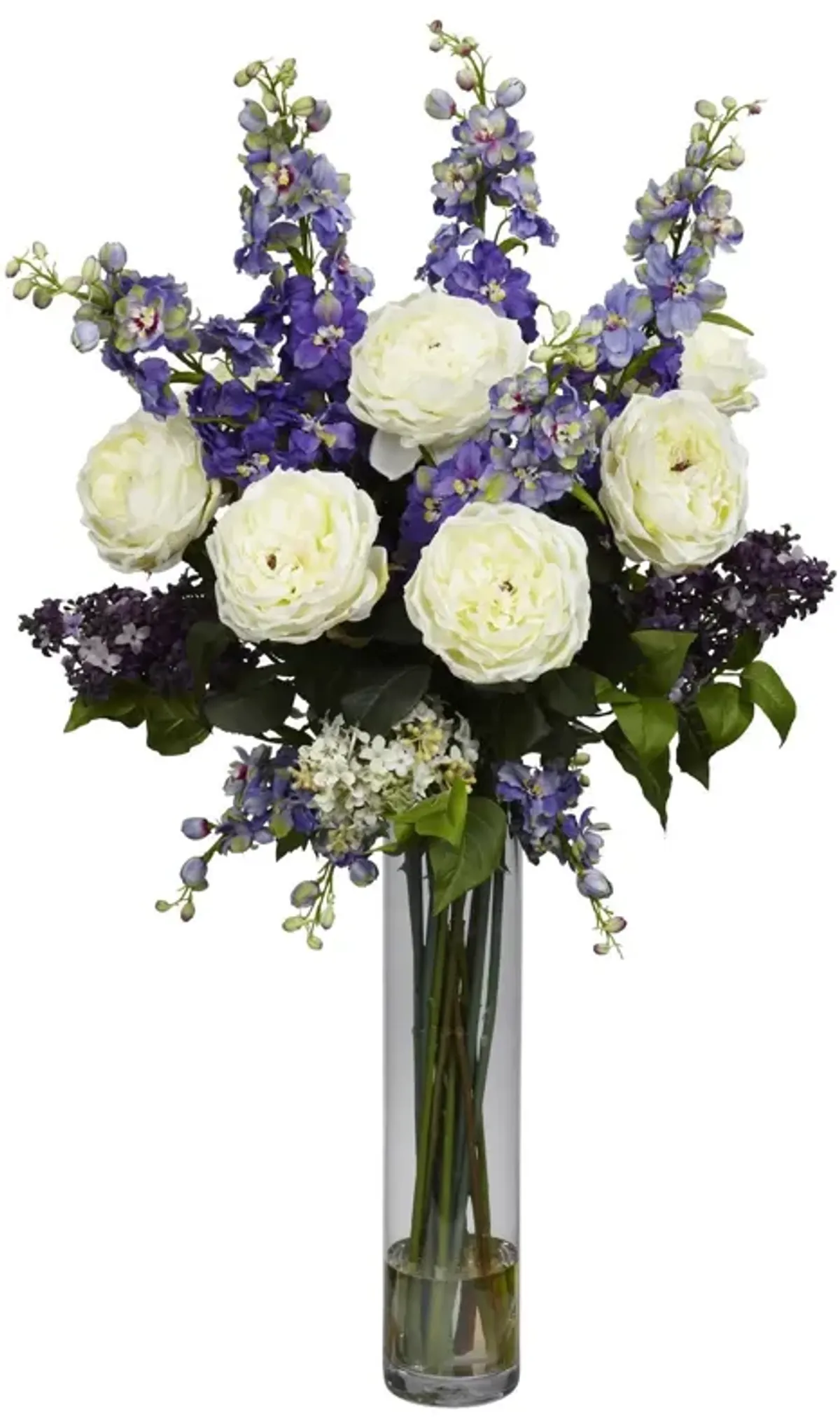 Nearly Natural Rose, Delphinium and Lilac Mix Purple