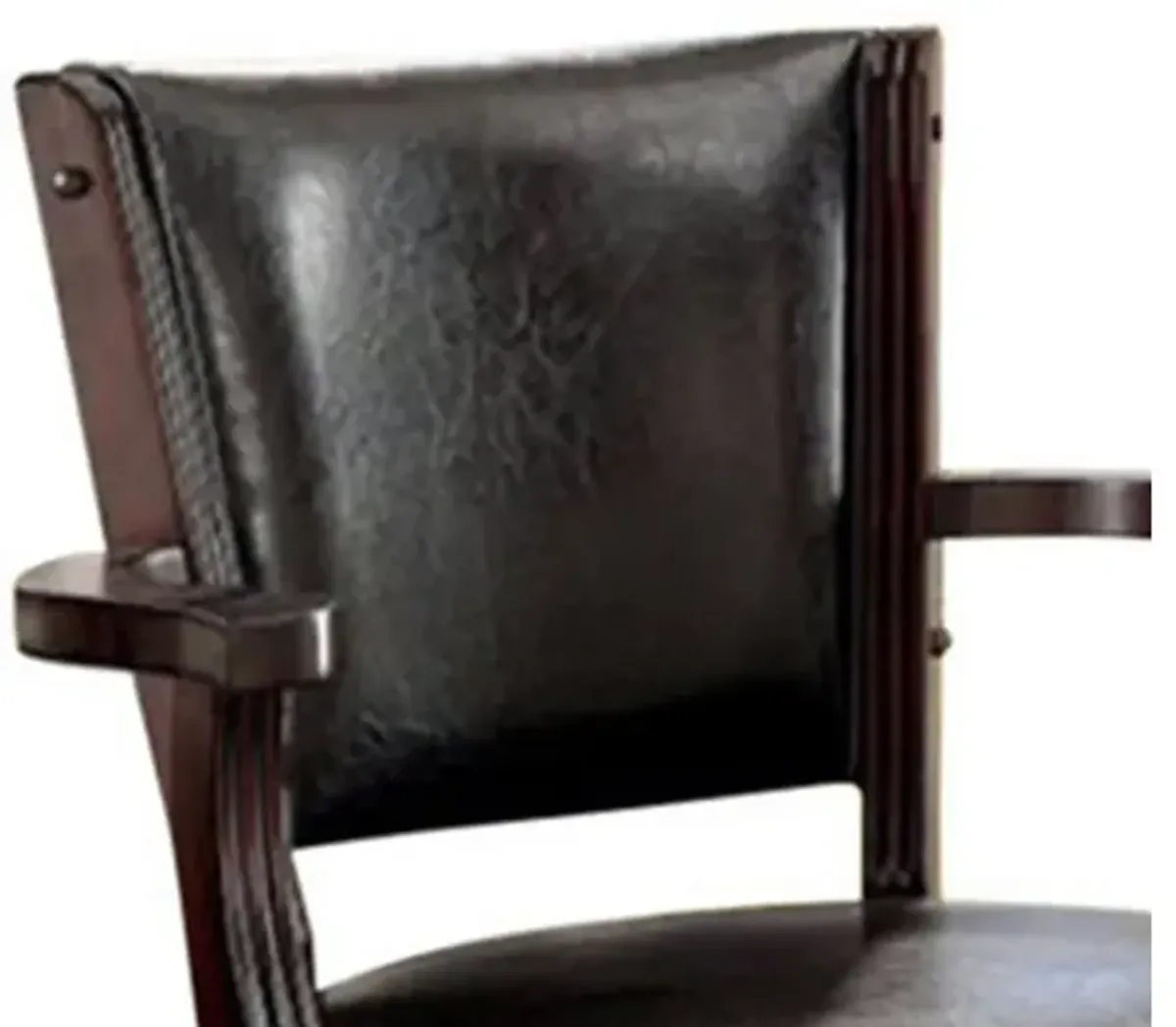 Leatherette Arm Chair with Swivel and Adjustable Height Mechanism, Brown - Benzara