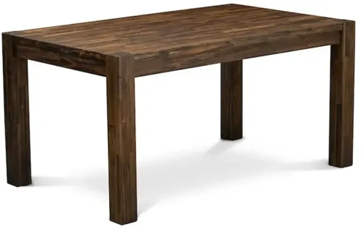 7 Piece Kitchen Table Set Consists of a Rectangle Rustic Wood Dining Table