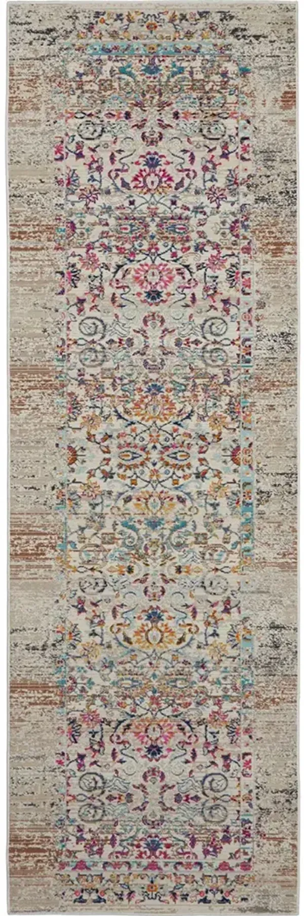 Vintage Kashan VKA02 Ivory 2'4" x 8' Rug
