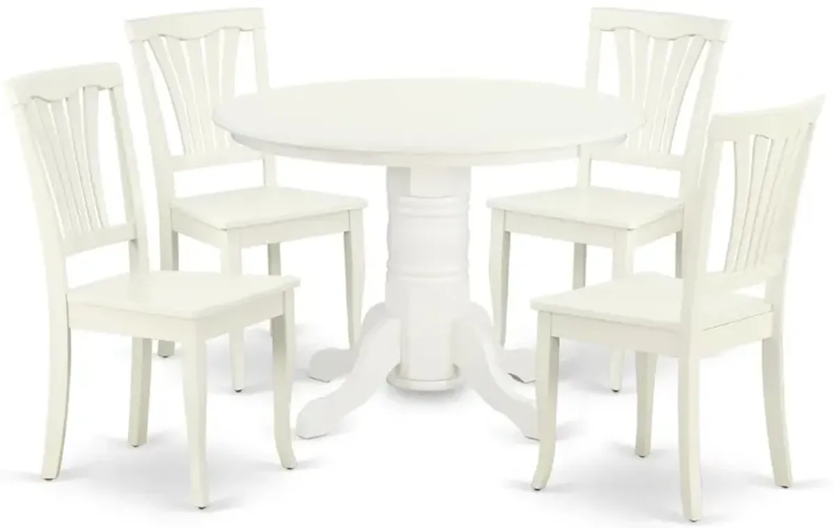 Dining Room Set Linen White, SHAV5-LWH-W