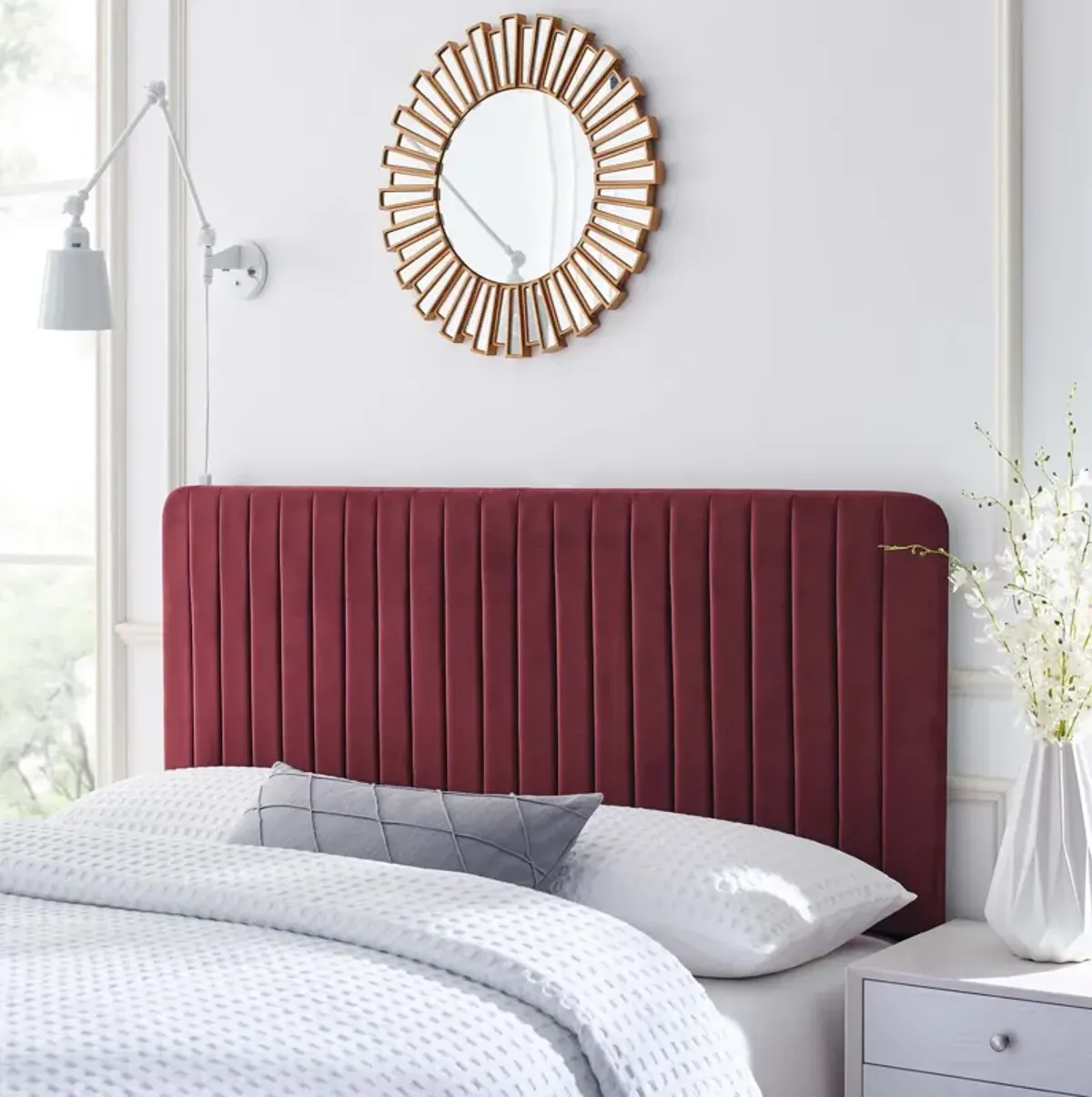 Modway - Milenna Channel Tufted Performance Velvet Full/Queen Headboard