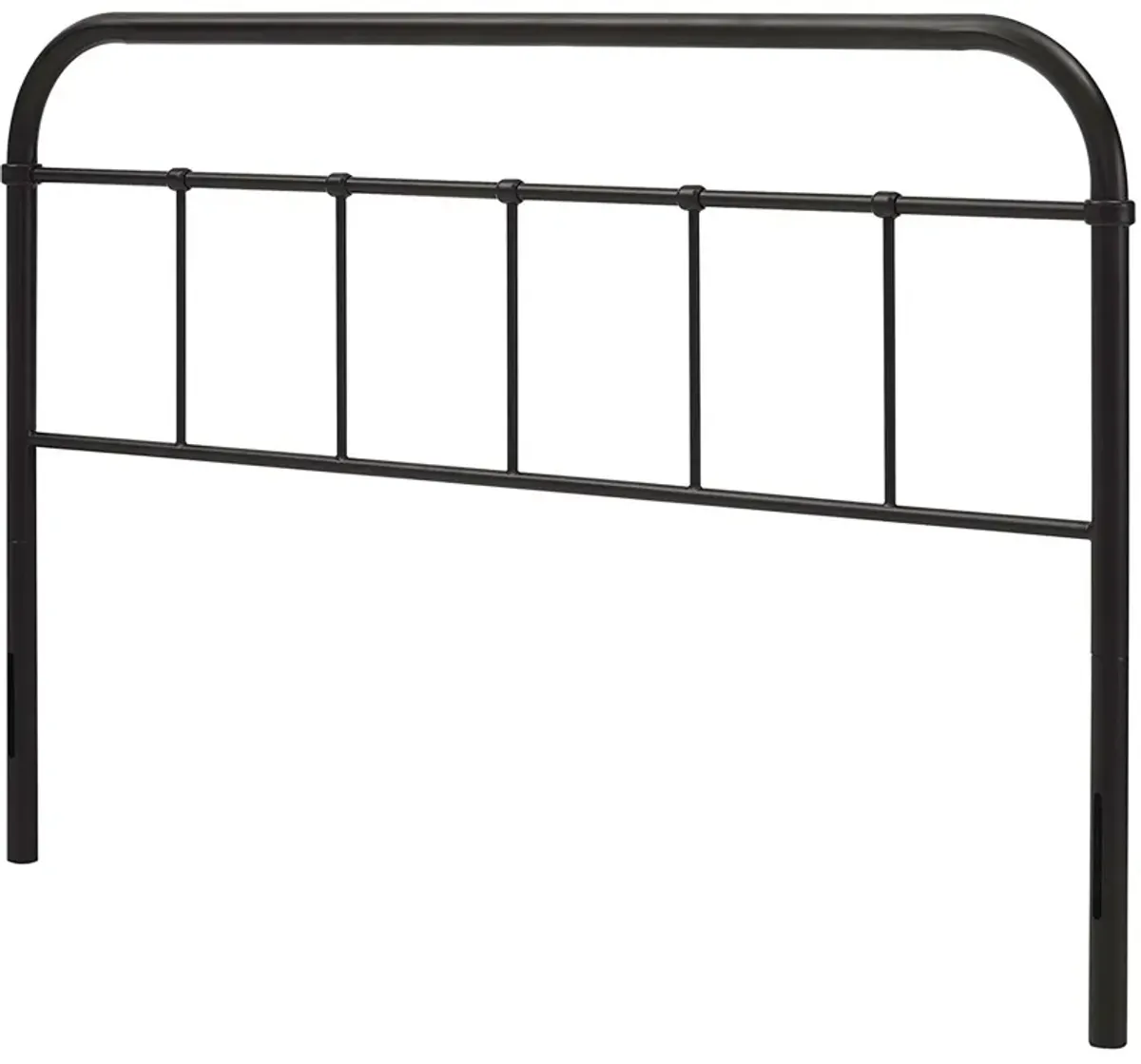 Hivvago King size Vintage Dark Brown Metal Headboard with Rounded Corners