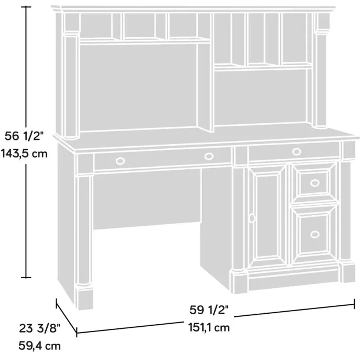 Sauder Palladia Computer Desk And Hutch Sec A2