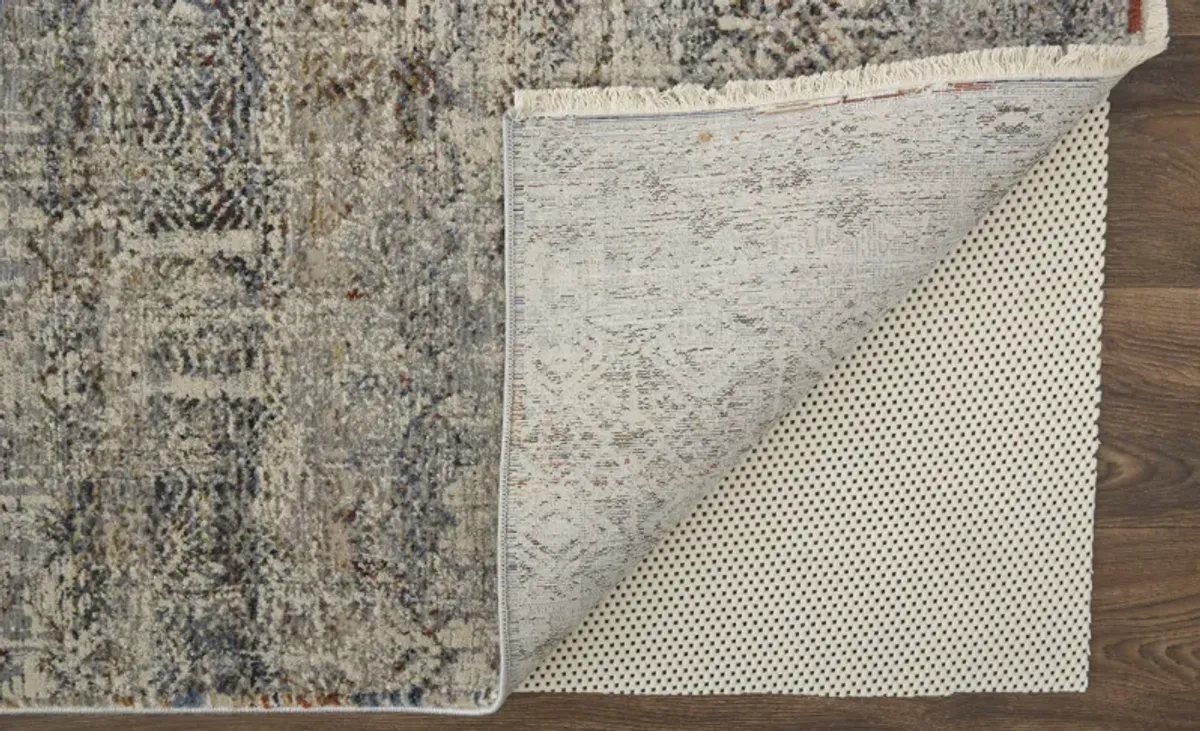 Kaia 39GLF Tan/Ivory/Blue 3' x 12' Rug