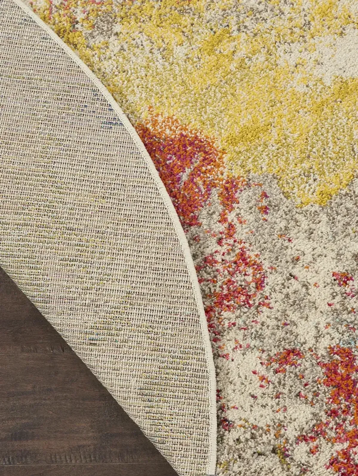 Celestial CES12 Ivory/Multicolor 5'3" x Round Rug