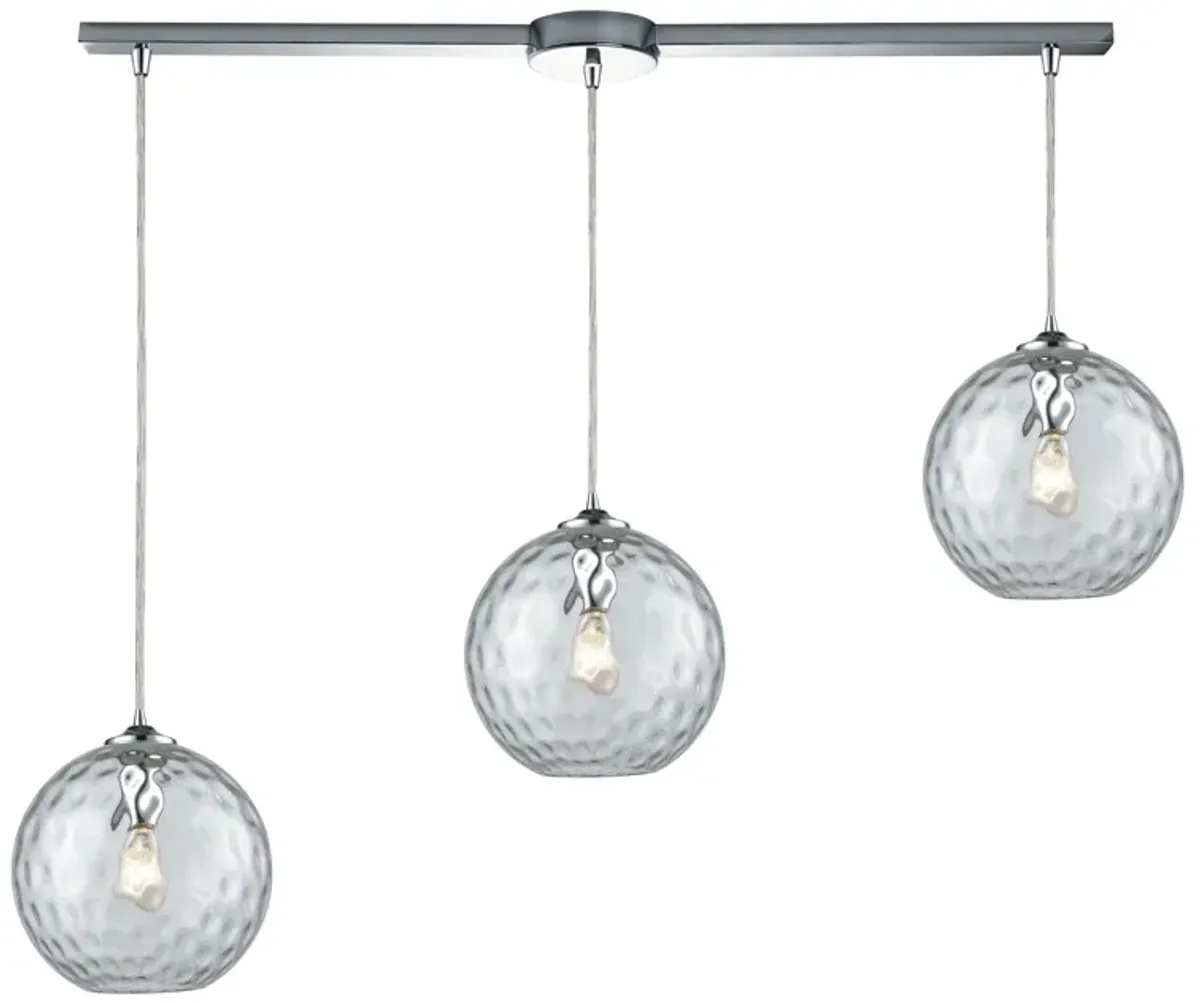 Watersphere 3 Light Linear Slim Pendant in Grey