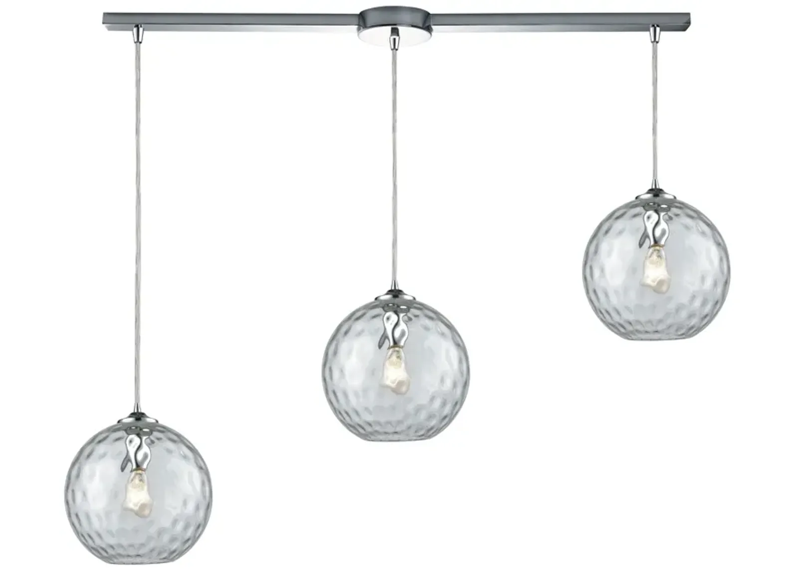 Watersphere 3 Light Linear Slim Pendant in Grey